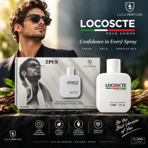 LOCOSCTE Pour Homme Perfume 2×50ml | Luca Eau de Parfum for Men
